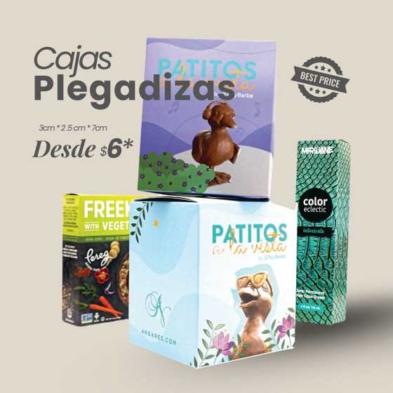 caja plegadiza personalizada desplegada mostrando facilidad de armado