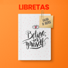 Libreta con diseño motivacional “Believe in You”, tamaño 14 x 21.5 cm, empastado tipo revista y acabado mate