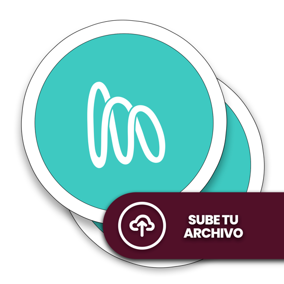 Stickers con corte circular e impresión a color personalizada, listos para despegar