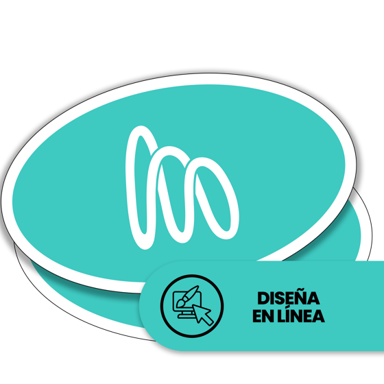 Diseña en línea tus stickers ovalados con impresión a color y corte personalizado